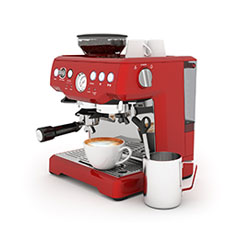 Kaffemaskine med kværn